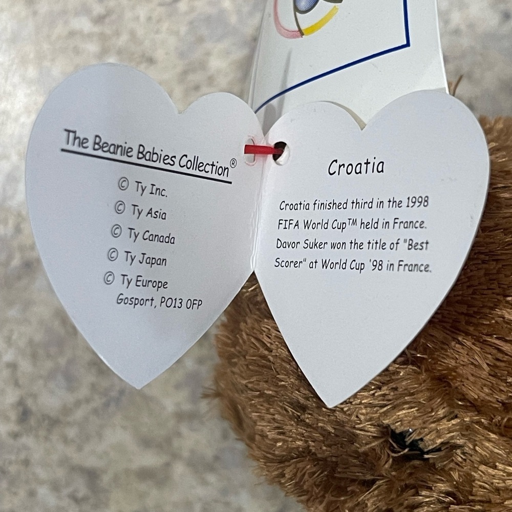 Ty Beanie Baby CHAMPION Bear 2002 CROATIA  FIFA World Cup Vintage Plush Animal - Picture 4 of 8